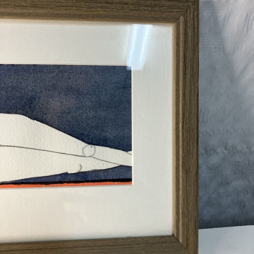 2014 Original Modern Minimalistic Nude Line Art Pencil Watercolor Artist Signed - Picture 5 of 11
